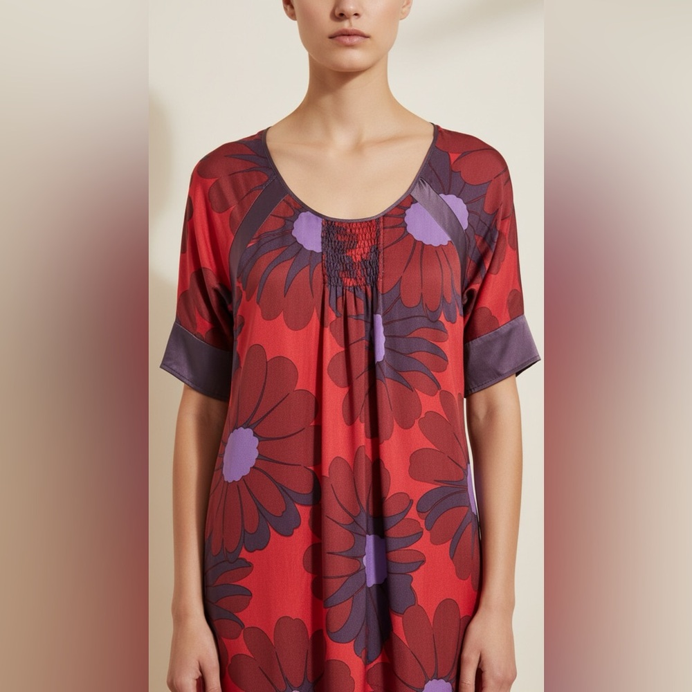 Max & Co. Red and Purple Floral Tunic